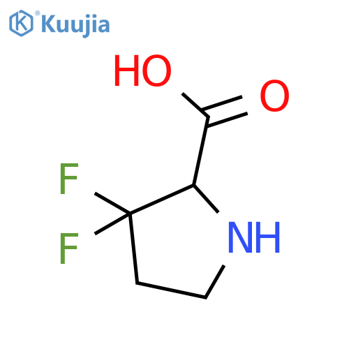 3,3-difluoropyrrolidine-2-carboxylic acid structure