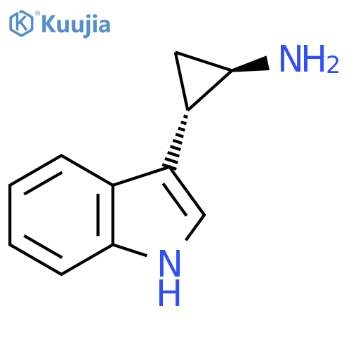 rac-(1R,2S)-2-(1H-indol-3-yl)cyclopropan-1-amine structure