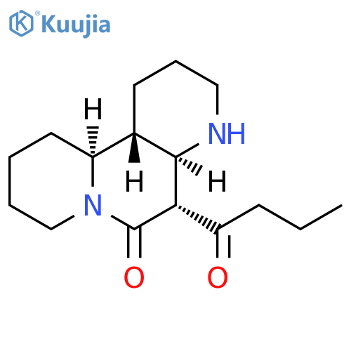 6H-Pyrido[2,1-f][1,6]naphthyridin-6-one, dodecahydro-5-(1-oxobutyl)-, (4aR,5R,11aS,11bR)-rel- structure