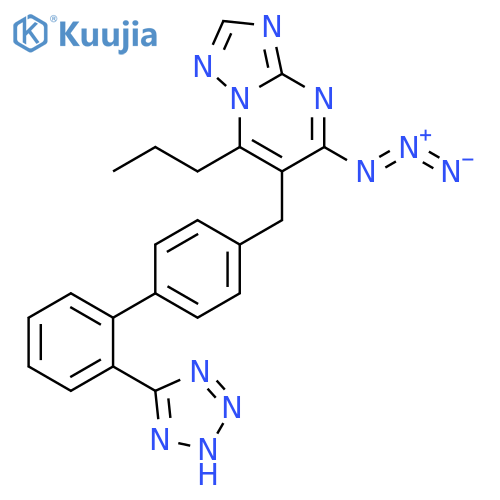 [1,2,4]Triazolo[1,5-a]pyrimidine,5-azido-7-propyl-6-[[2'-(2H-tetrazol-5-yl)[1,1'-biphenyl]-4-yl]methyl]- structure