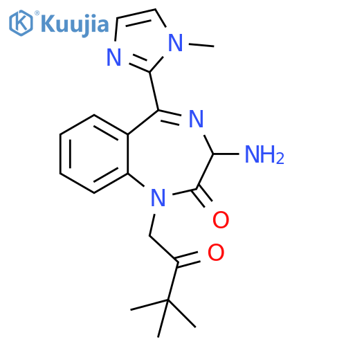 2H-1,4-Benzodiazepin-2-one, 3-amino-1-(3,3-dimethyl-2-oxobutyl)-1,3-dihydro-5-(1-methyl-1H-imidazol-2-yl)- structure