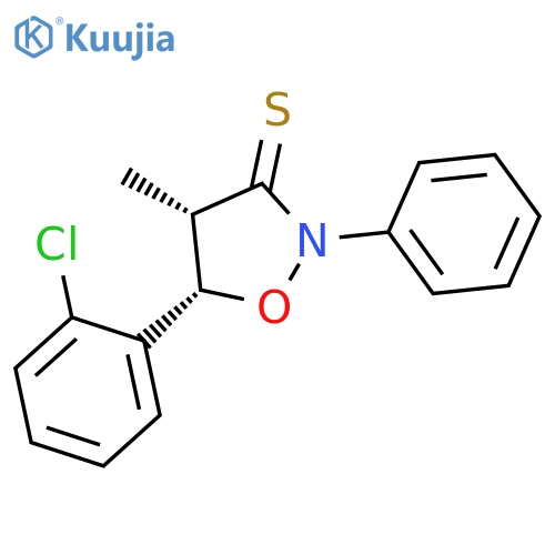 3-Isoxazolidinethione, 5-(2-chlorophenyl)-4-methyl-2-phenyl-, cis- structure