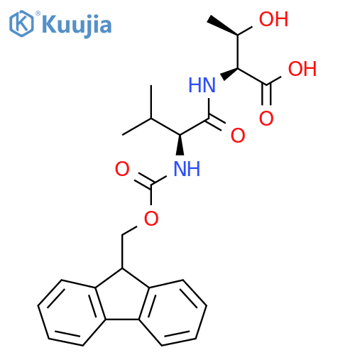 (2S,3R)-2-(2S)-2-({(9H-fluoren-9-yl)methoxycarbonyl}amino)-3-methylbutanamido-3-hydroxybutanoic acid structure