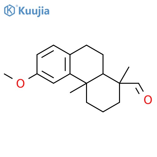 1-Phenanthrenecarboxaldehyde,1,2,3,4,4a,9,10,10a-octahydro-6-methoxy-1,4a-dimethyl-, (1S,4aS,10aR)- structure