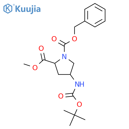 1-benzyl 2-methyl (2S,4S)-4-{[(tert-butoxy)carbonyl]amino}pyrrolidine-1,2-dicarboxylate structure