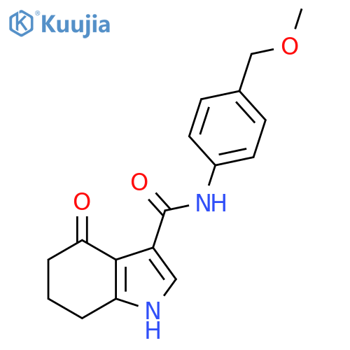 1H-Indole-3-carboxamide,4,5,6,7-tetrahydro-N-[4-(methoxymethyl)phenyl]-4-oxo- structure