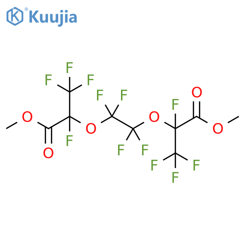 Propanoic acid, 2,2'-[(1,1,2,2-tetrafluoro-1,2-ethanediyl)bis(oxy)]bis[2,3,3,3-tetrafluoro-, 1,1'-dimethyl ester structure