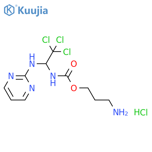 3-Aminopropyl (2,2,2-trichloro-1-(pyrimidin-2-ylamino)ethyl)carbamate hydrochloride structure