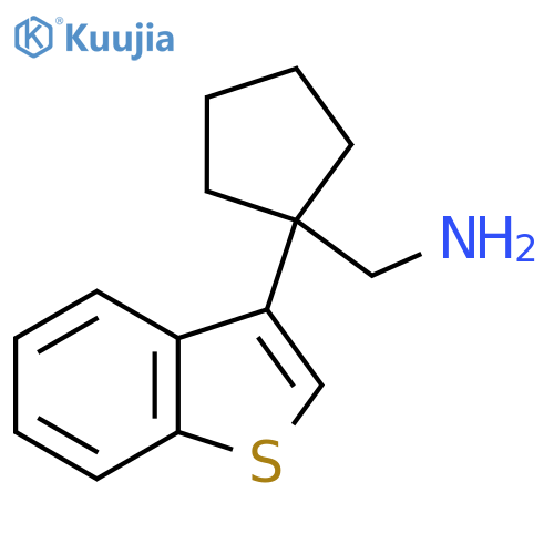 1-(1-benzothiophen-3-yl)cyclopentylmethanamine structure