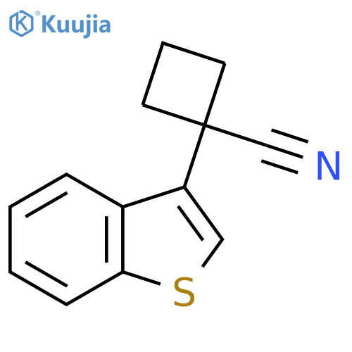 1-(1-benzothiophen-3-yl)cyclobutane-1-carbonitrile structure