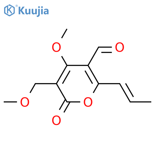 2H-Pyran-5-carboxaldehyde,4-methoxy-3-(methoxymethyl)-2-oxo-6-(1E)-1-propen-1-yl- structure