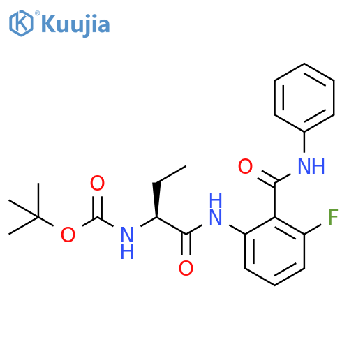 (S)-tert-Butyl (1-((3-fluoro-2-(phenylcarbamoyl)phenyl)amino)-1-oxobutan-2-yl)carbamate structure