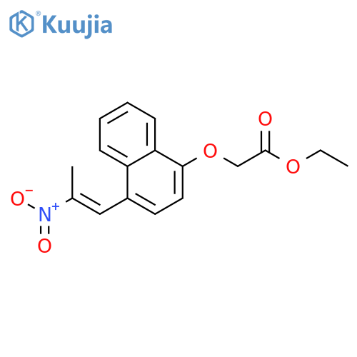 Acetic acid,2-[[4-(2-nitro-1-propen-1-yl)-1-naphthalenyl]oxy]-, ethyl ester structure