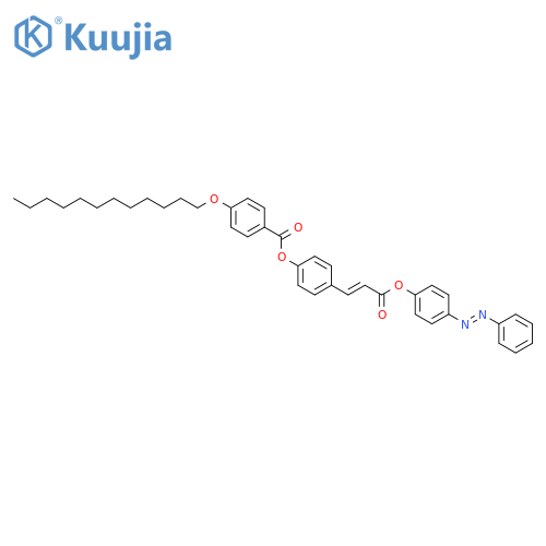 Benzoic acid, 4-(dodecyloxy)-, 4-[(1E)-3-oxo-3-[4-[(1E)-2-phenyldiazenyl]phenoxy]-1-propen-1-yl]phenyl ester structure