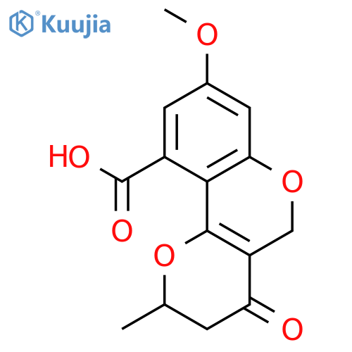 2H,5H-Pyrano[3,2-c][1]benzopyran-10-carboxylic acid, 3,4-dihydro-8-methoxy-2-methyl-4-oxo-, (2S)- structure