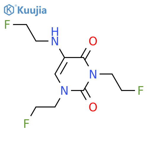 2,4(1H,3H)-Pyrimidinedione,1,3-bis(2-fluoroethyl)-5-[(2-fluoroethyl)amino]-, hydrobromide (1:1) structure