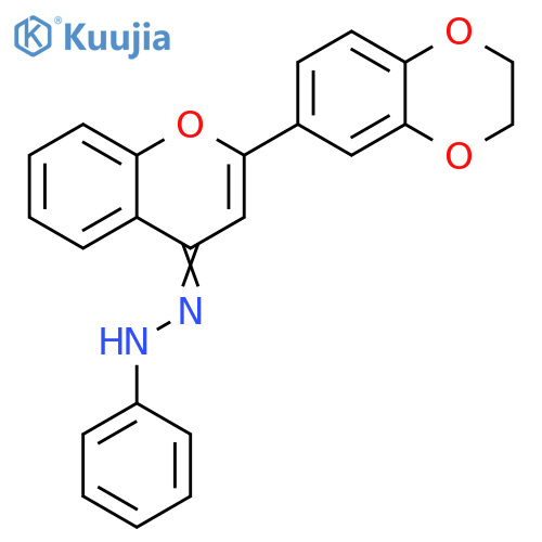 4H-1-Benzopyran-4-one, 2-(2,3-dihydro-1,4-benzodioxin-6-yl)-,phenylhydrazone structure