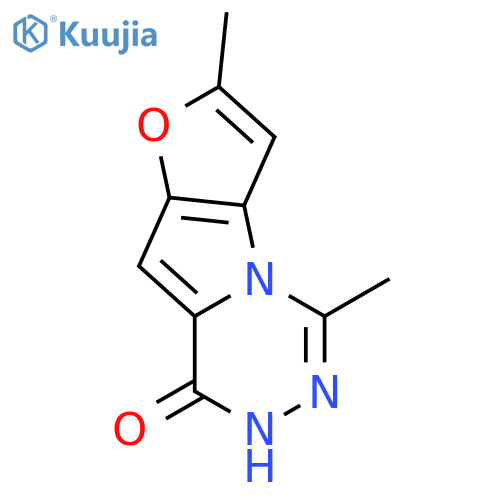 2,5-dimethyl-Furo[2',3':4,5]pyrrolo[1,2-d][1,2,4]triazin-8(7H)-one structure