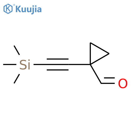 1-2-(trimethylsilyl)ethynylcyclopropane-1-carbaldehyde structure