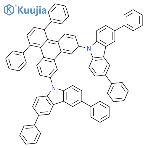 9H-Carbazole, 9,9'-(5,8-diphenyl-2,11-triphenylenediyl)bis[3,6-diphenyl- structure