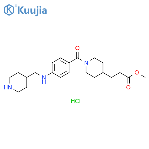 4-Piperidinepropanoic acid, 1-[4-[(4-piperidinylmethyl)amino]benzoyl]-, methyl ester, hydrochloride (1:1) structure