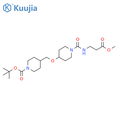 1-Piperidinecarboxylic acid, 4-[[[1-[[(3-methoxy-3-oxopropyl)amino]carbonyl]-4-piperidinyl]oxy]methyl]-, 1,1-dimethylethyl ester structure