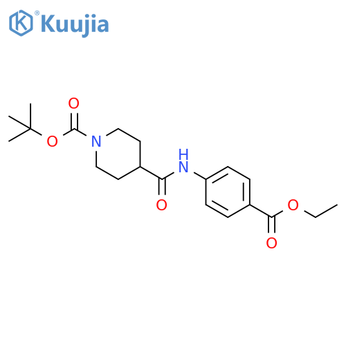 1-Piperidinecarboxylic acid, 4-[[[4-(ethoxycarbonyl)phenyl]amino]carbonyl]-, 1,1-dimethylethyl ester structure