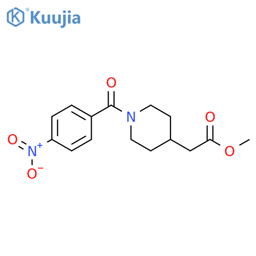 4-Piperidineacetic acid, 1-(4-nitrobenzoyl)-, methyl ester structure