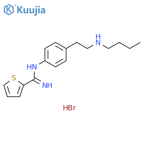 2-Thiophenecarboximidamide, N-[4-[2-(butylamino)ethyl]phenyl]-, hydrobromide (1:2) structure
