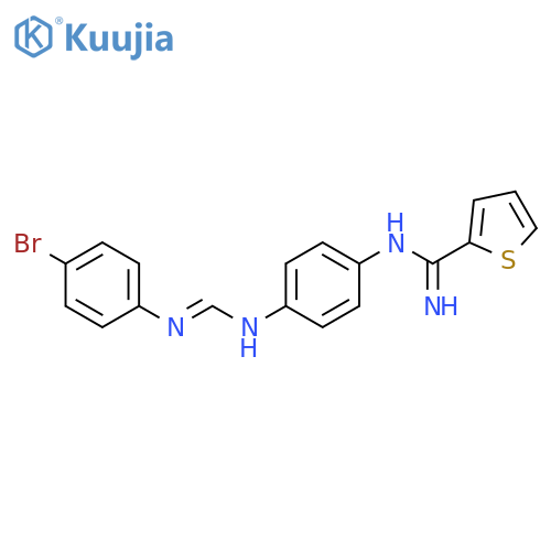 2-Thiophenecarboximidamide,N-[4-[[(4-bromophenyl)iminomethyl]amino]phenyl]- structure