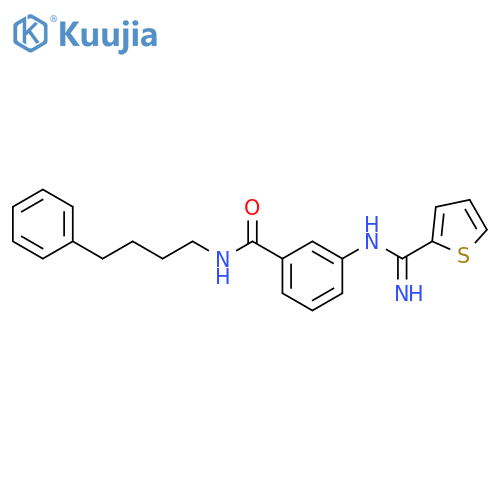 Benzamide, 3-[(imino-2-thienylmethyl)amino]-N-(4-phenylbutyl)- structure