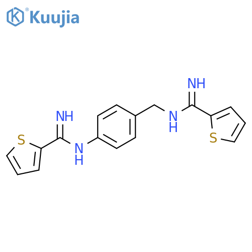 2-Thiophenecarboximidamide,N-[4-[[(imino-2-thienylmethyl)amino]methyl]phenyl]- structure