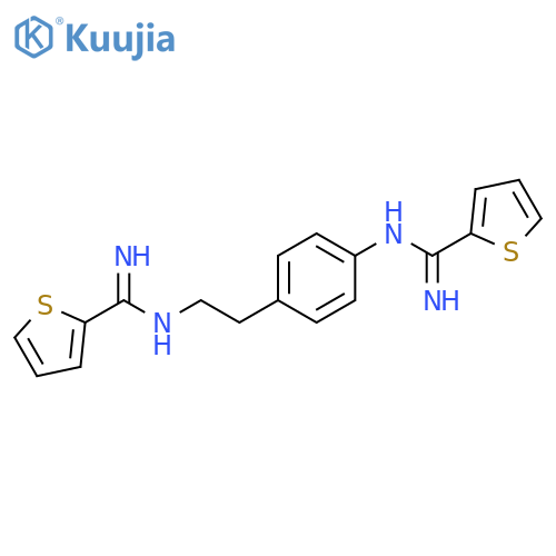 2-Thiophenecarboximidamide,N-[4-[2-[(imino-2-thienylmethyl)amino]ethyl]phenyl]- structure