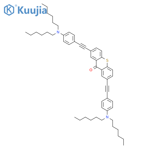 9H-Thioxanthen-9-one, 2,7-bis[2-[4-(dihexylamino)phenyl]ethynyl]- structure
