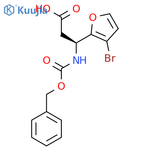 (3S)-3-{(benzyloxy)carbonylamino}-3-(3-bromofuran-2-yl)propanoic acid structure