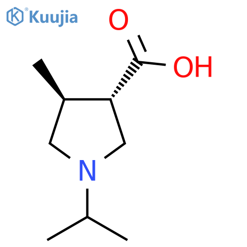 rac-(3R,4R)-4-methyl-1-(propan-2-yl)pyrrolidine-3-carboxylic acid structure