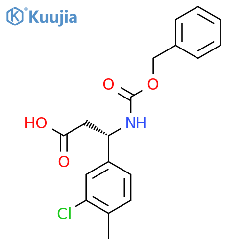 (3S)-3-{(benzyloxy)carbonylamino}-3-(3-chloro-4-methylphenyl)propanoic acid structure