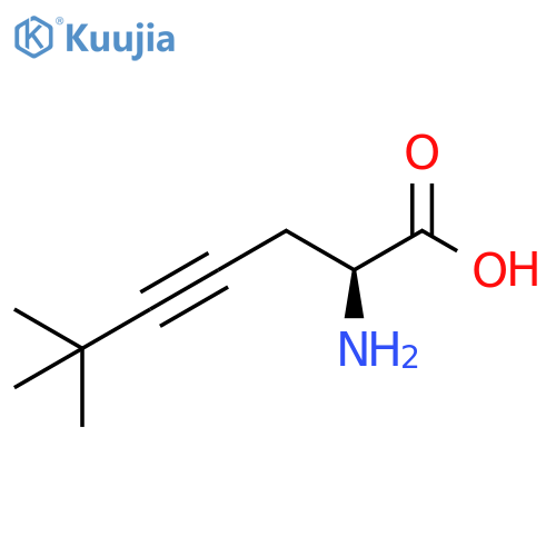 (2S)-2-amino-6,6-dimethylhept-4-ynoic acid structure
