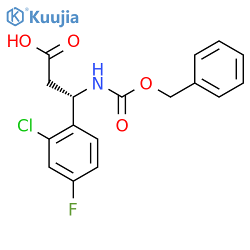 (3S)-3-{(benzyloxy)carbonylamino}-3-(2-chloro-4-fluorophenyl)propanoic acid structure