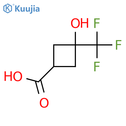 cis-3-hydroxy-3-(trifluoromethyl)cyclobutanecarboxylic acid structure