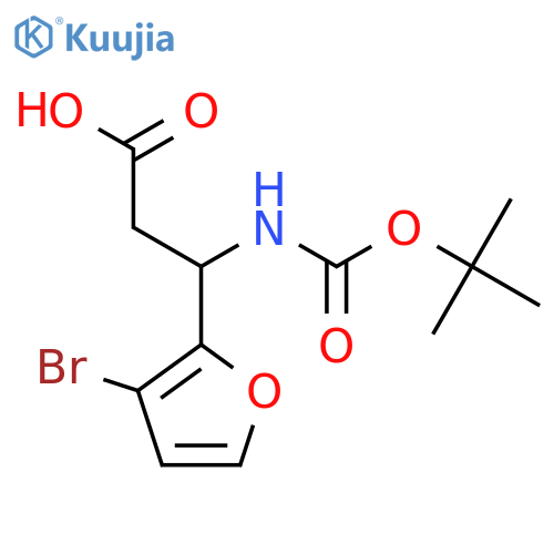 3-(3-bromofuran-2-yl)-3-{(tert-butoxy)carbonylamino}propanoic acid structure