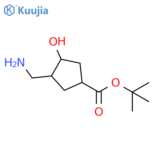 tert-butyl 3-(aminomethyl)-4-hydroxycyclopentane-1-carboxylate structure