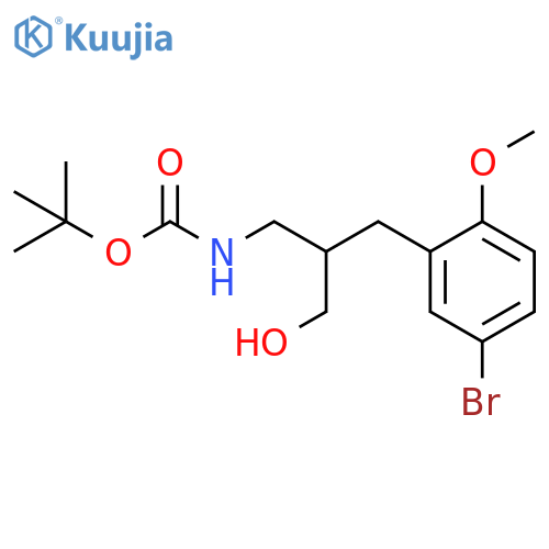 tert-butyl N-{2-[(5-bromo-2-methoxyphenyl)methyl]-3-hydroxypropyl}carbamate structure