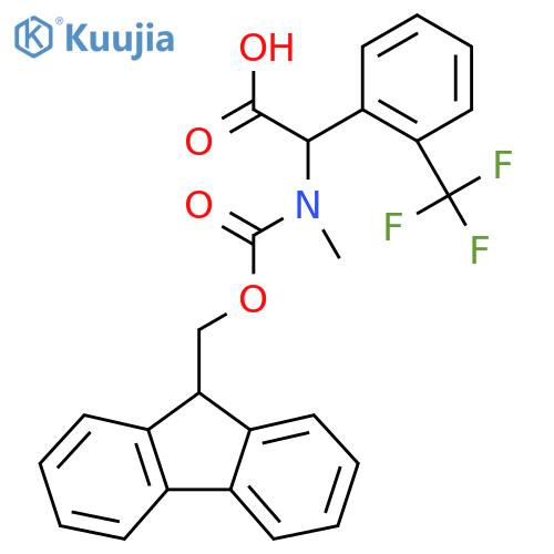 2-({[(9H-fluoren-9-yl)methoxy]carbonyl}(methyl)amino)-2-[2-(trifluoromethyl)phenyl]acetic acid structure