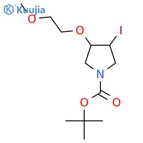 tert-butyl 3-iodo-4-(2-methoxyethoxy)pyrrolidine-1-carboxylate structure