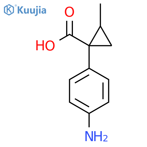 1-(4-Aminophenyl)-2-methylcyclopropane-1-carboxylic acid structure