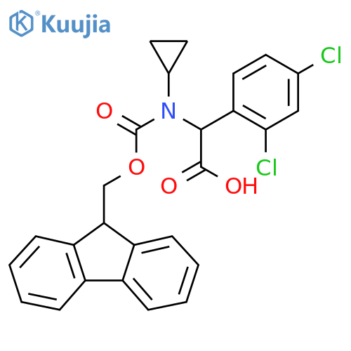 2-[cyclopropyl({[(9H-fluoren-9-yl)methoxy]carbonyl})amino]-2-(2,4-dichlorophenyl)acetic acid structure