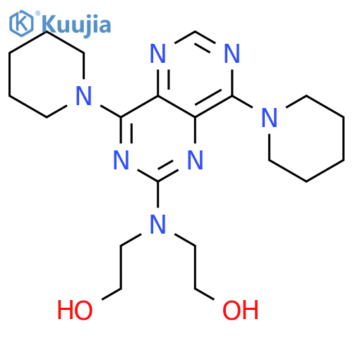 Ethanol,2,2'-[(4,8-di-1-piperidinylpyrimido[5,4-d]pyrimidin-2-yl)imino]bis- structure