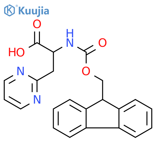 2-({[(9H-fluoren-9-yl)methoxy]carbonyl}amino)-3-(pyrimidin-2-yl)propanoic acid structure