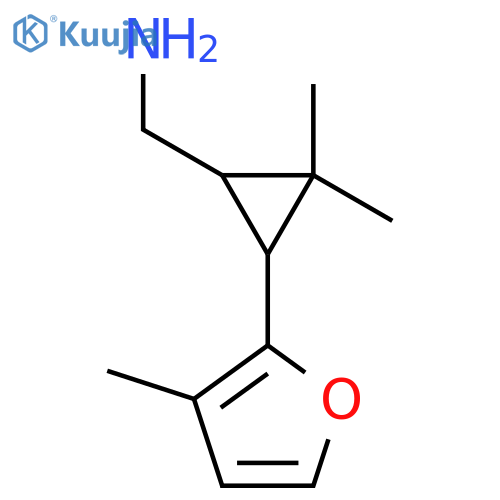 [2,2-Dimethyl-3-(3-methylfuran-2-yl)cyclopropyl]methanamine structure